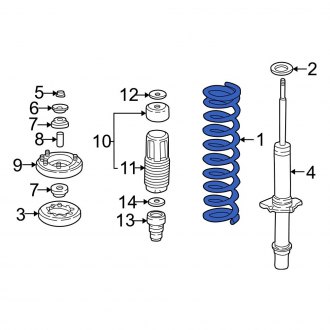 New OEM Genuine Acura, Front Coil Spring - Part # 51401S0KA12