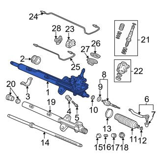 New OEM Genuine Acura, Rack and Pinion Assembly - Part # 06536S3M506RM