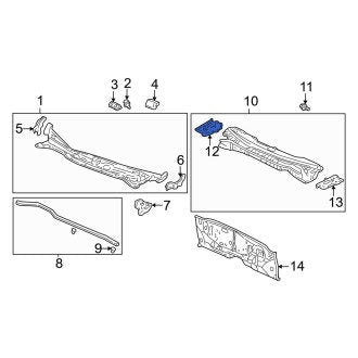 New OEM Genuine Acura, Right Cowl Extension - Part # 61121S84A00ZZ