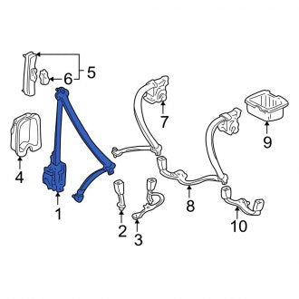 New OEM Genuine Acura, Front Right Seat Belt Lap and Shoulder Belt - Part # 04814S0KA01ZA