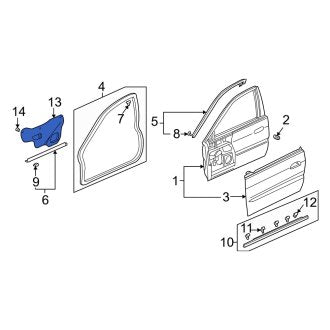 New OEM Genuine Acura, Front Door Water Deflector - Part # 72321S0KA20