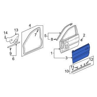 New OEM Genuine Acura, Front Left Outer Door Outer Panel - Part # 67151S0K305ZZ