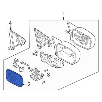 New OEM Genuine Acura, Front Right Door Mirror Glass - Part # 76203S0KA22