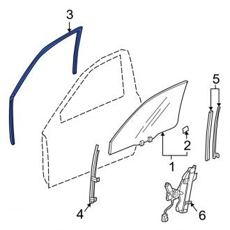 New OEM Genuine Acura, Front Left Window Channel - Part # 72275S0KA02