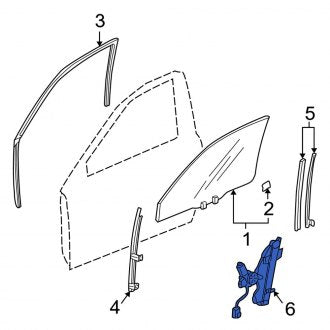 New OEM Genuine Acura, Front Right Window Regulator - Part # 72210S0KA03