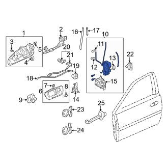 New OEM Genuine Acura, Front Right Door Latch Assembly - Part # 72110S0KA01