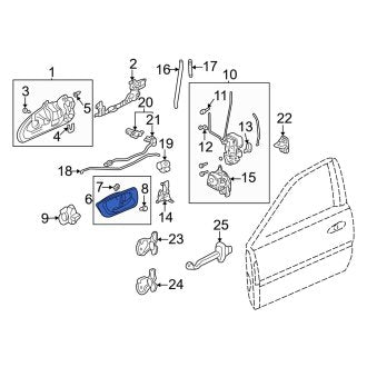 New OEM Genuine Acura, Rear Left Interior Door Handle Assembly - Part # 72680S0KA01ZB