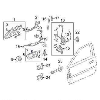 New OEM Genuine Acura, Front Left Inner Door Handle Link Clip - Part # 72174SM4003