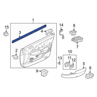 New OEM Genuine Acura, Front Right Door Window Belt Weatherstrip - Part # 72410S0KA01