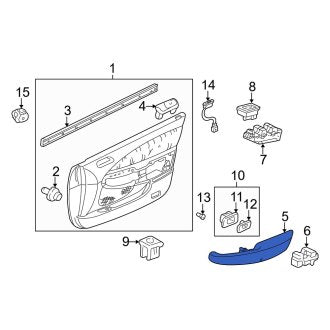 New OEM Genuine Acura, Front Left Door Armrest - Part # 83584S0KA00ZC