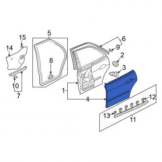 New OEM Genuine Acura, Rear Right Outer Door Outer Panel - Part # 67611S0K305ZZ