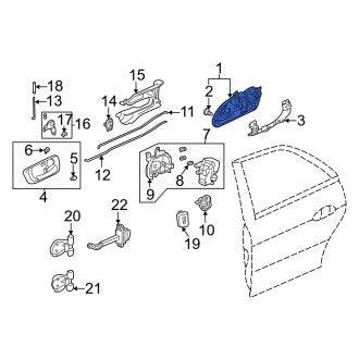 New OEM Genuine Acura, Rear Left Interior Door Handle - Part # 72680S0KJ01ZA