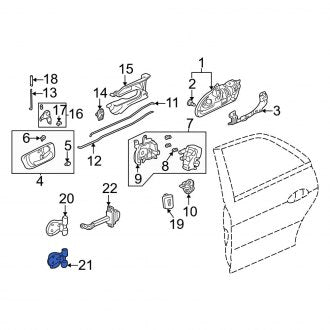 New OEM Genuine Acura, Rear Left Lower Door Hinge - Part # 67960S3VA00ZZ