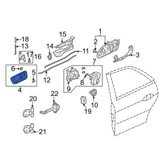 New OEM Genuine Acura, Front Right Exterior Door Handle Set - Part # 72125S0KA03ZC