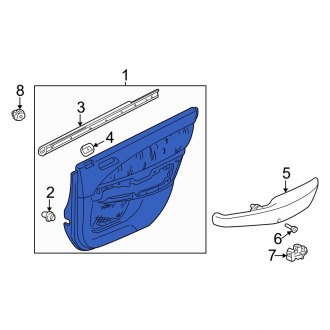 New OEM Genuine Acura, Rear Left Inner Door Interior Trim Panel - Part # 83783S0KA40ZA