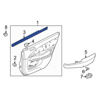 New OEM Genuine Acura, Rear Left Door Window Belt Weatherstrip - Part # 72950S0KA01