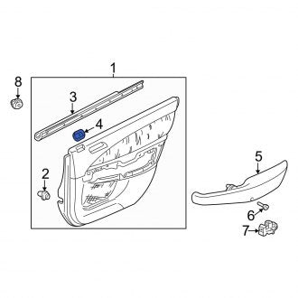 New OEM Genuine Acura, Rear Door Lock Knob Bezel - Part # 83508SV4000ZD