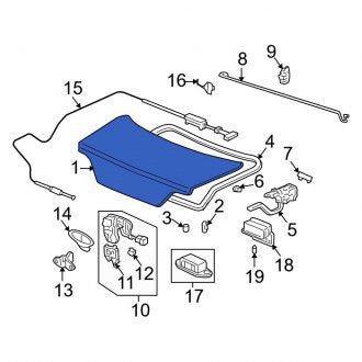 New OEM Genuine Acura, Rear Deck Lid - Part # 68500S0K505ZZ