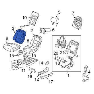 New OEM Genuine Acura, Front Right Seat Back Cushion Cover - Part # 04811SEPA10ZA