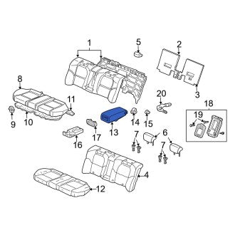 New OEM Genuine Acura, Rear Seat Armrest - Part # 82180SEPA01ZE