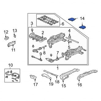 New OEM Genuine Acura, Rear Right Inner Seat Track Cover - Part # 81196SEPA10ZA