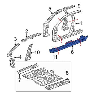 New OEM Genuine Acura, Right Outer Rocker Panel - Part # 04631SEPA01ZZ