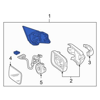 New OEM Genuine Acura, Front Right Door Mirror - Part # 76200SEPA12ZB