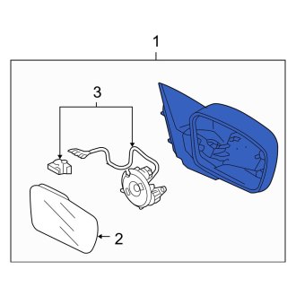 New OEM Genuine Acura, Front Left Door Mirror - Part # 76250SEPA03ZF