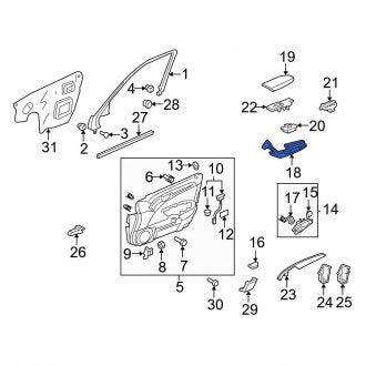 New OEM Genuine Acura, Front Right Interior Door Pull Handle - Part # 83537SEPA01ZA