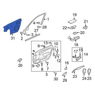 New OEM Genuine Acura, Front Left Door Water Deflector - Part # 72361SEPA00