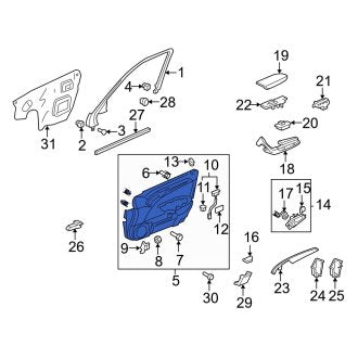 New OEM Genuine Acura, Front Right Outer Door Outer Panel - Part # 67111SEPA00ZZ