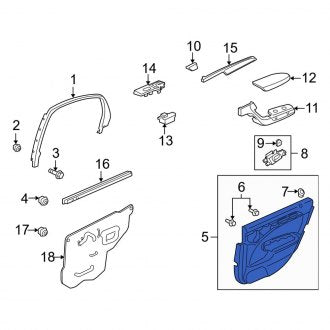 New OEM Genuine Acura, Front Left Inner Door Interior Trim Panel - Part # 83586SEPA01ZB