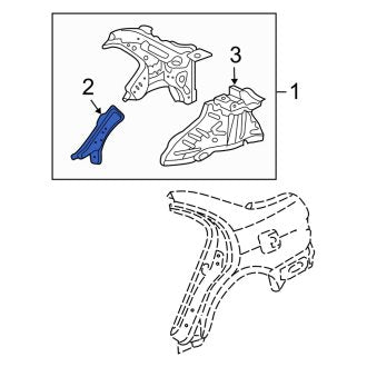 New OEM Genuine Acura, Rear Right Lower Quarter Panel Extension - Part # 63310SEPA00ZZ