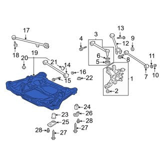 New OEM Genuine Acura, Rear Suspension Subframe Crossmember - Part # 50300SEPA02