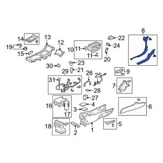 New OEM Genuine Acura, Right Console Trim Panel - Part # 83452TK4A01ZA