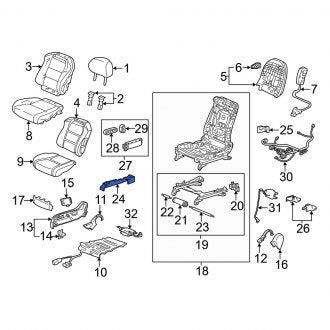 New OEM Genuine Acura, Right Outer Seat Track Cover - Part # 81269TK4A11ZA