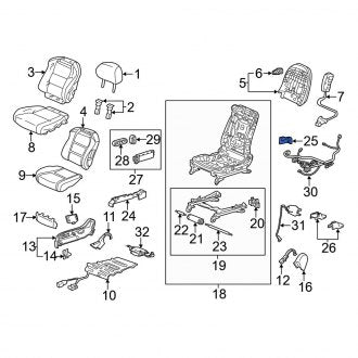 New OEM Genuine Acura, Right Inner Seat Track Cover - Part # 81279TK4A11ZC