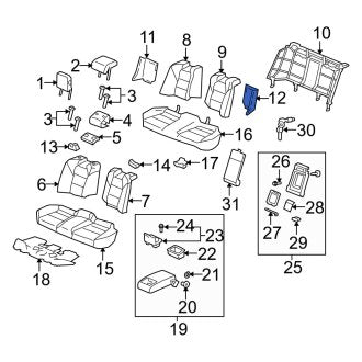 New OEM Genuine Acura, Rear Left Seat Back Frame Insulator - Part # 82522TK4A11