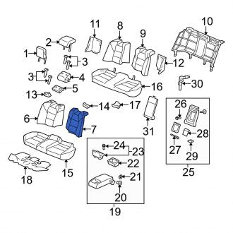 New OEM Genuine Acura, Rear Left Outer Seat Back Cushion Cover - Part # 82521TK4A11ZC