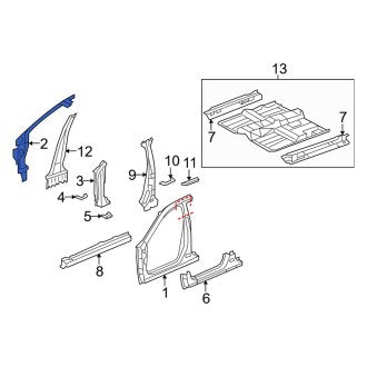 New OEM Genuine Acura, Right Body A-Pillar - Part # 64115TK4A01ZZ