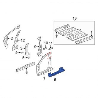 New OEM Genuine Acura, Left Outer Rocker Panel - Part # 04641TK4A10ZZ