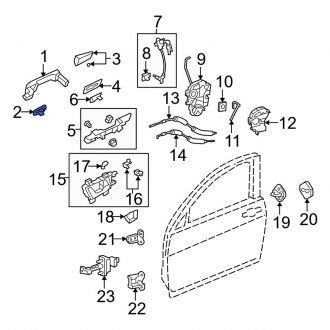 New OEM Genuine Acura, Rear Right Exterior Door Handle Gasket - Part # 72146TK4A91