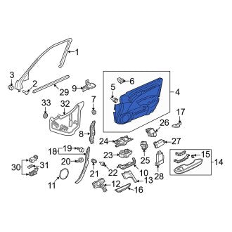 New OEM Genuine Acura, Rear Right Inner Door Interior Trim Panel - Part # 83701TK4A13ZD