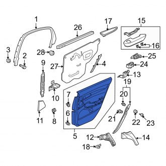 New OEM Genuine Acura, Rear Right Inner Door Interior Trim Panel - Part # 83701TK4A13ZF