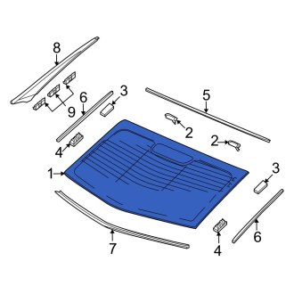 New OEM Genuine Acura, Rear Back Glass - Part # 73211TK4A02