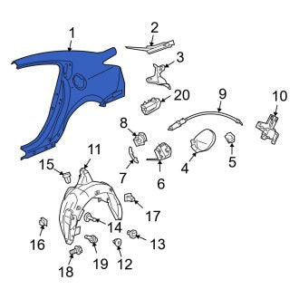 New OEM Genuine Acura, Rear Left Outer Quarter Panel - Part # 04646TK4A92ZZ