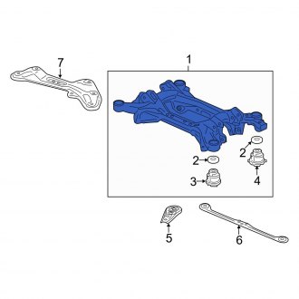 New OEM Genuine Acura, Rear Suspension Subframe Crossmember - Part # 50300TK4A01