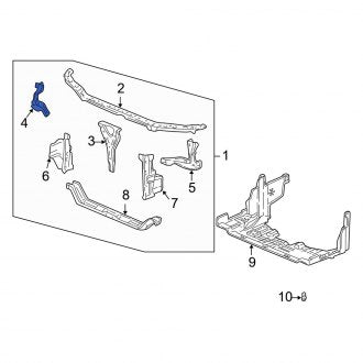 New OEM Genuine Acura, Front Right Upper Radiator Support Side Panel - Part # 60411S84A00ZZ