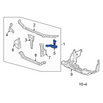 New OEM Genuine Acura, Front Left Upper Radiator Support Side Panel - Part # 60461S3MA00ZZ