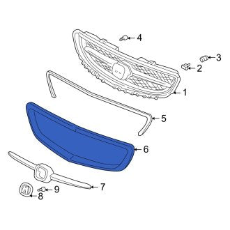 New OEM Genuine Acura, Front Outer Grille Molding - Part # 75120S3MA01